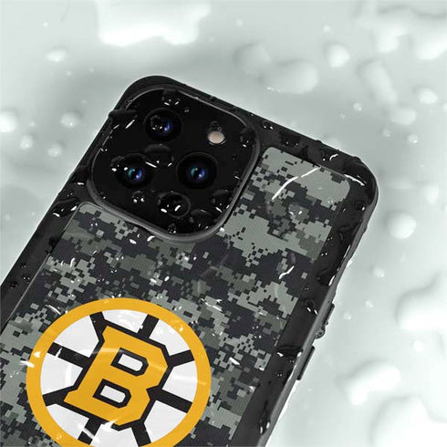 NHL Boston Bruins Camo iPhone 15 Pro Waterproof Case
